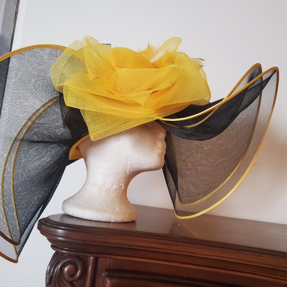 Paris Hand-Made Elegant Large Brim Ruffle Organza Hat main image 4